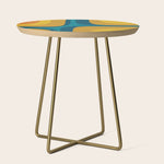 Retro Groove Mustard Teal - Minimalist Mid Century Abstract Pattern Side Table Gallery Image 1