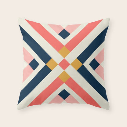 Bold Geometric Quilt Block Throw Pillow Gallery Image 4