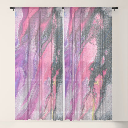 Bursting with Cosmic Joy Abstract Painting Window Curtain Gallery Image 17