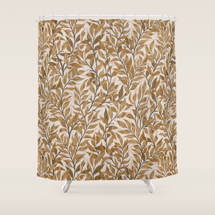Autumn Botnica Foliage in Neutral Shower Curtain Gallery Image 1