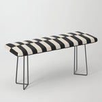 Long Blocks Retro Modern Geometric Checked Pattern in Black and Almond Cream Bench Gallery Image 1
