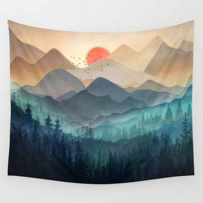 Wilderness Becomes Alive at Night Wall Tapestry Gallery Image 3