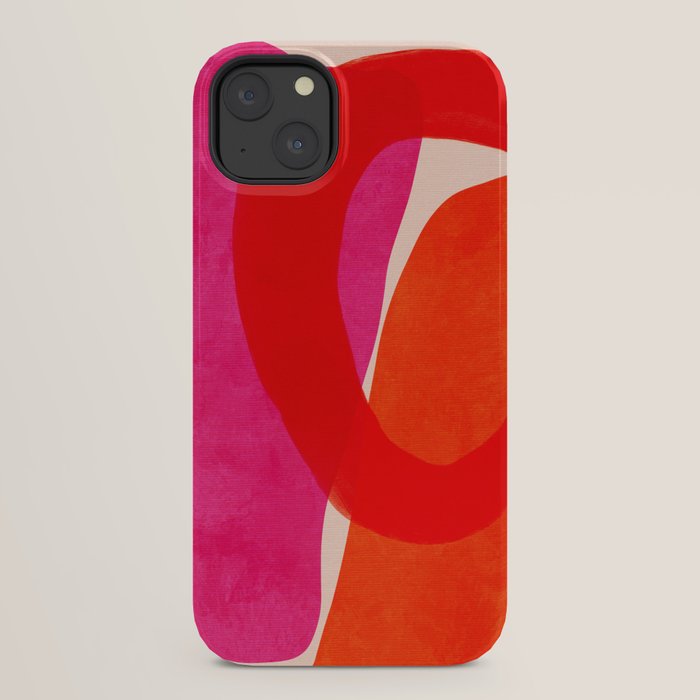 relations IV - pink shapes minimal painting iPhone Case Gallery Image 22