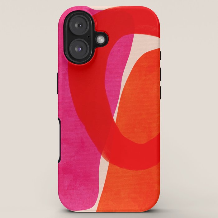 relations IV - pink shapes minimal painting iPhone Case Gallery Image 5