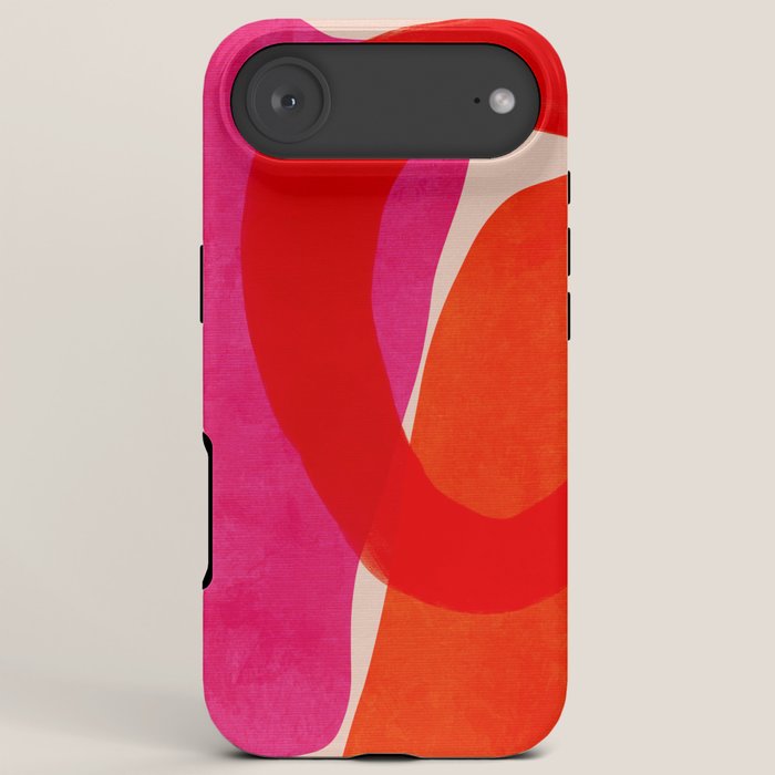 relations IV - pink shapes minimal painting iPhone Case Gallery Image 6