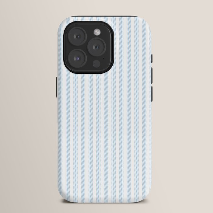 Pastel Blue & White Ticker Stripe iPhone Case Gallery Image 15