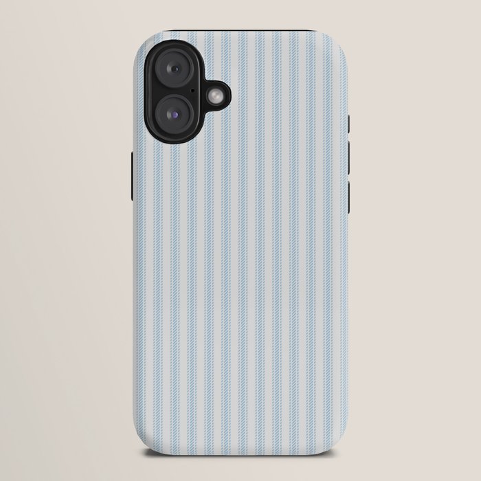 Pastel Blue & White Ticker Stripe iPhone Case Gallery Image 10