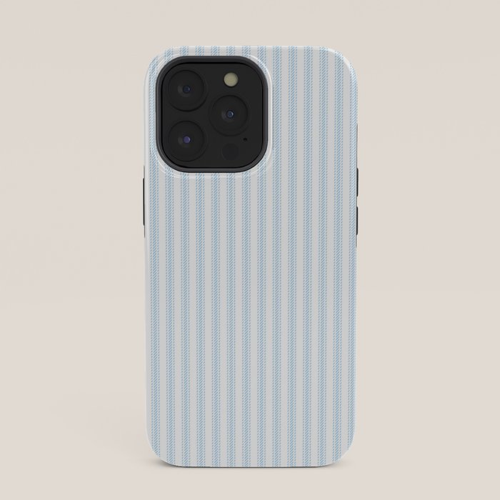 Pastel Blue & White Ticker Stripe iPhone Case Gallery Image 35