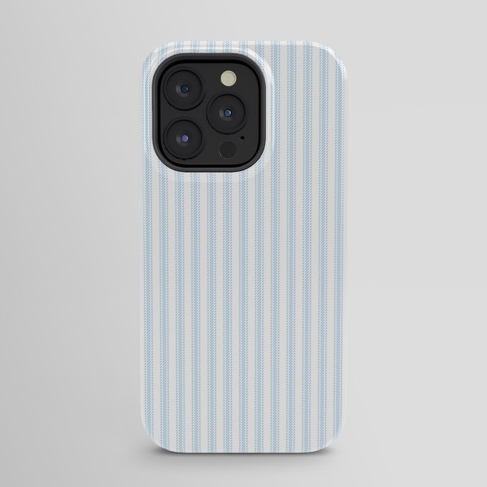 Pastel Blue & White Ticker Stripe iPhone Case Gallery Image 23
