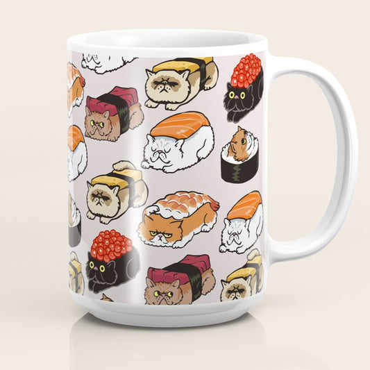 Sushi Persian Cat Coffee Mug Gallery Image 2