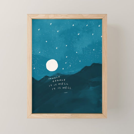 "Inhale Exhale It is Well It Is Well" Mini Art Print Gallery Image 1