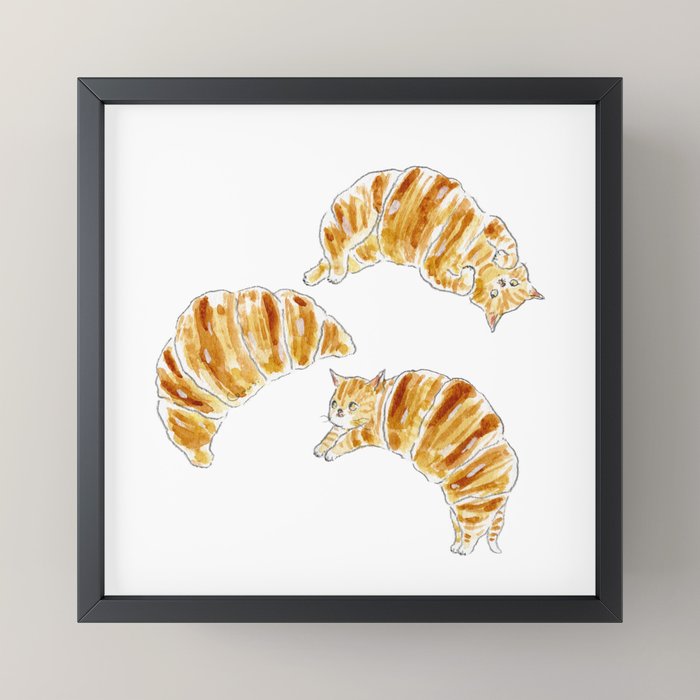 Croissant Cats Mini Art Print Gallery Image 3