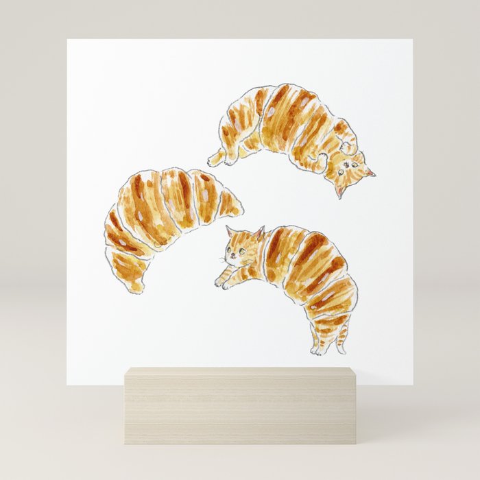 Croissant Cats Mini Art Print Gallery Image 5