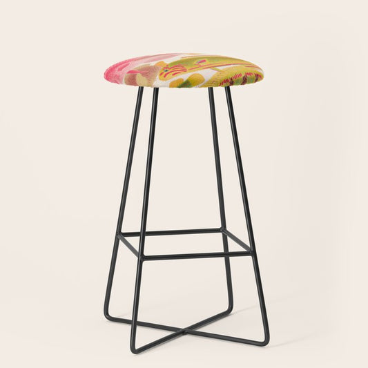 Colorful Tropical Fishes Vintage Sea Life Illustration Stool Gallery Image 1