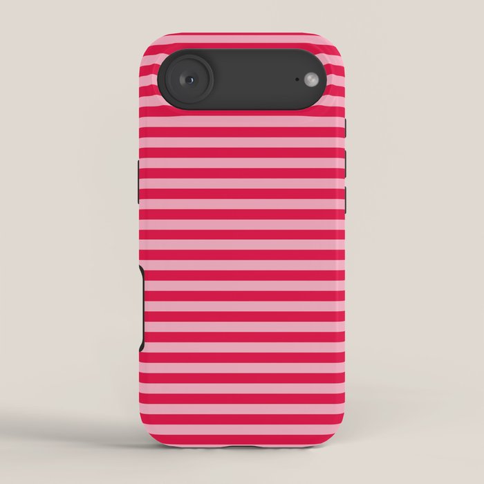 Retro, Beach, Colorful Stripes, Pink and Red iPhone Case Gallery Image 2