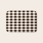 Gingham Large Tan Black White Bath Mat Gallery Image 1
