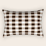Gingham Large Tan Black White Rectangular Pillow Gallery Image 1
