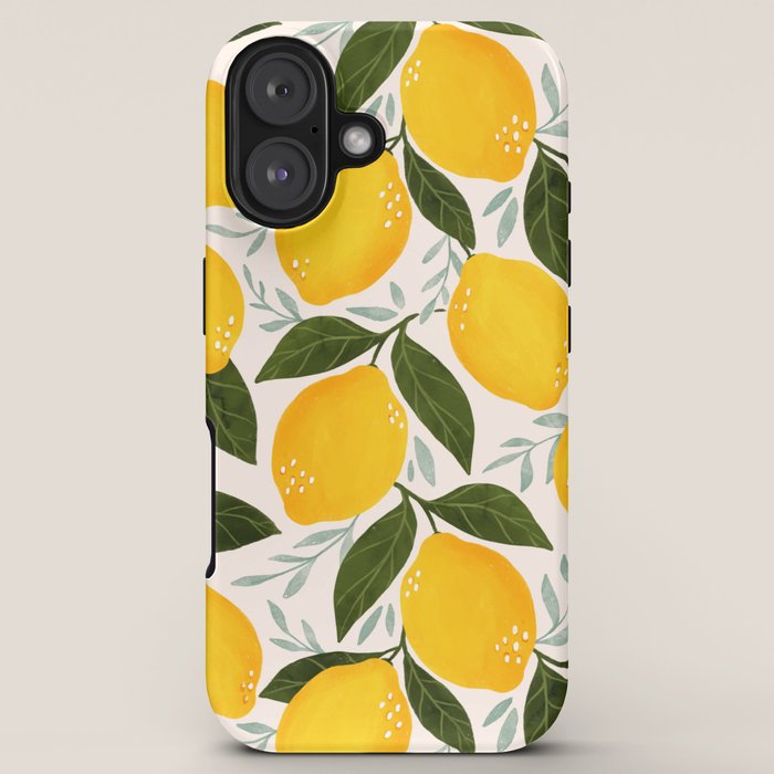 Mediterranean Summer Lemons Pattern iPhone Case Gallery Image 5