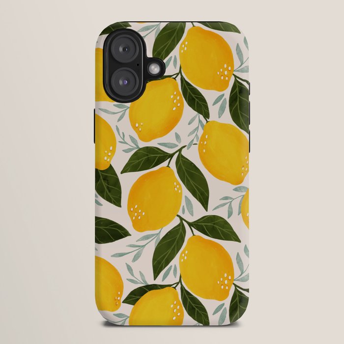Mediterranean Summer Lemons Pattern iPhone Case Gallery Image 10