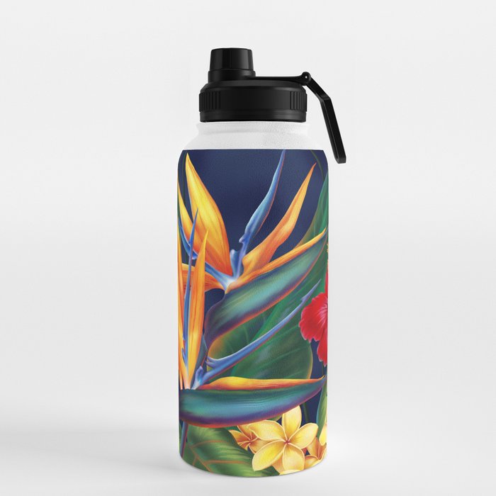 Tropical Paradise Hawaiian Floral Illustration Water Bottle Gallery Image 5
