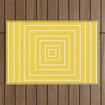 Layers yellow Outdoor Rug Gallery Image 1