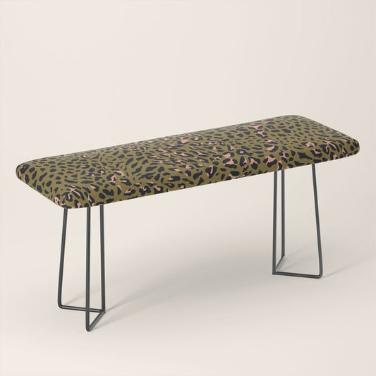 Leopard Spots Olive Bench Gallery Image 1