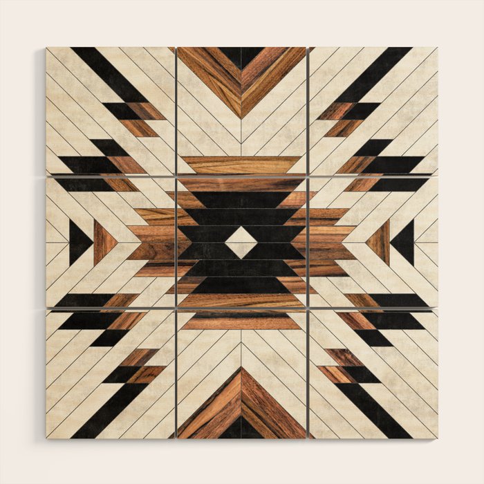 Urban Tribal Pattern No.5 - Aztec - Concrete and Wood Wood Wall Art Gallery Image 3