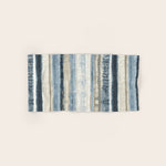 Distressed Blue and White Watercolor Stripe Hand & Bath Towel Gallery Image 1