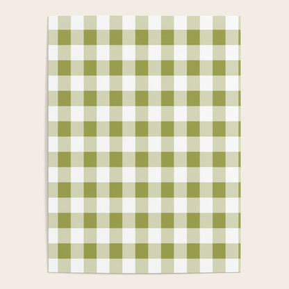 Gingham Large Green White Poster Gallery Image 4