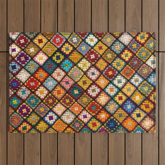 Granny square Outdoor Rug Gallery Image 1