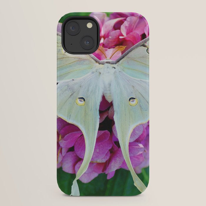 Luna Moth On Pink Hydrangea Nature Art iPhone Case Gallery Image 22