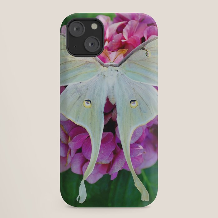 Luna Moth On Pink Hydrangea Nature Art iPhone Case Gallery Image 18