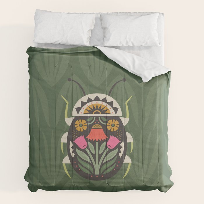 Folk Art Beetle Comforter Gallery Image 2