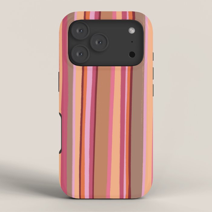 Sunday Morning Stripes Inspired by PANTONE 17 1230 Mocha Mousse iPhone Case Gallery Image 3