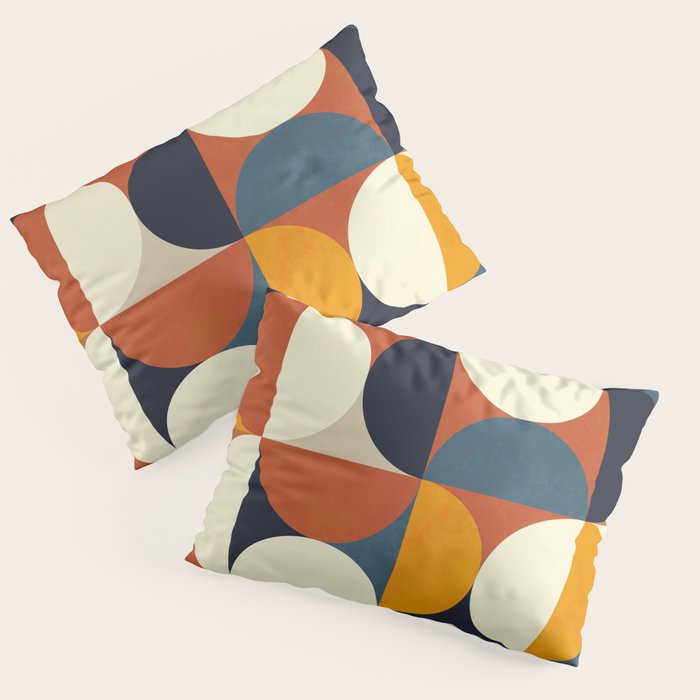mid century abstract shapes fall winter 3 Pillow Sham Gallery Image 1