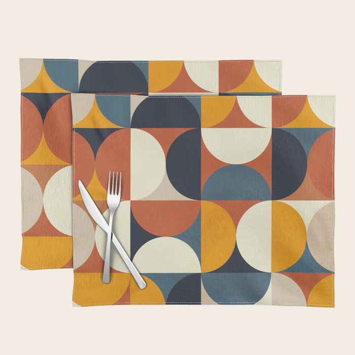 mid century abstract shapes fall winter 3 Placemat Gallery Image 1