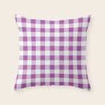 Gingham Large Lavender Amethyst White Throw Pillow Gallery Image 1