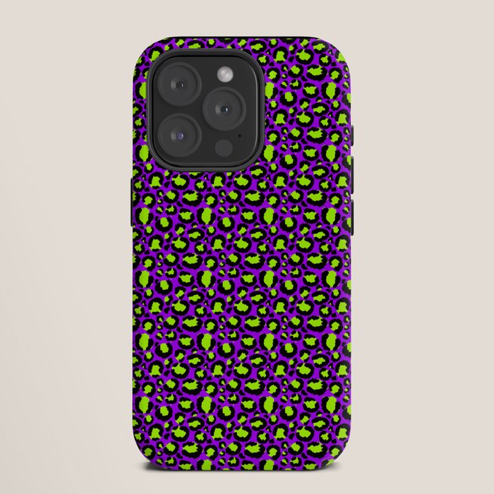 Neon Purple Green Leopard Pattern iPhone Case Gallery Image 11