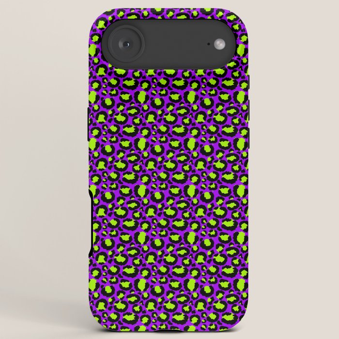 Neon Purple Green Leopard Pattern iPhone Case Gallery Image 6