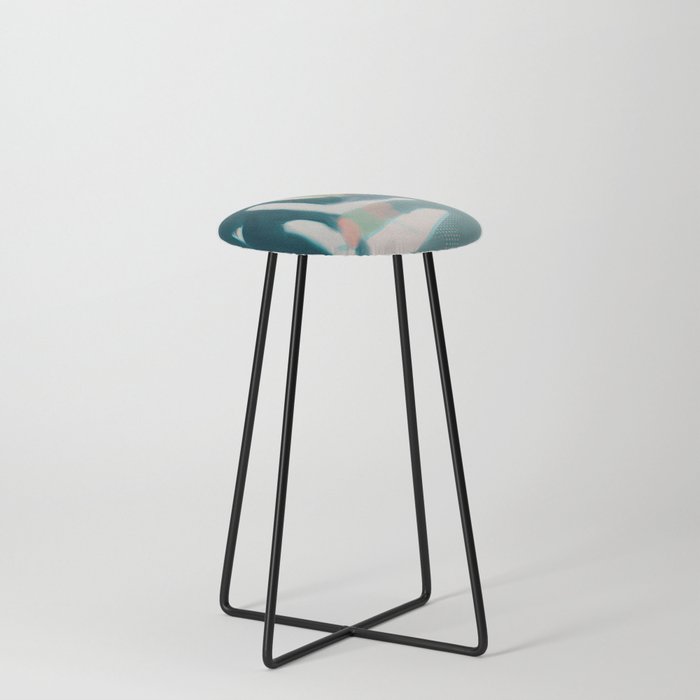 abstract pastel leaves 2 Stool Gallery Image 3