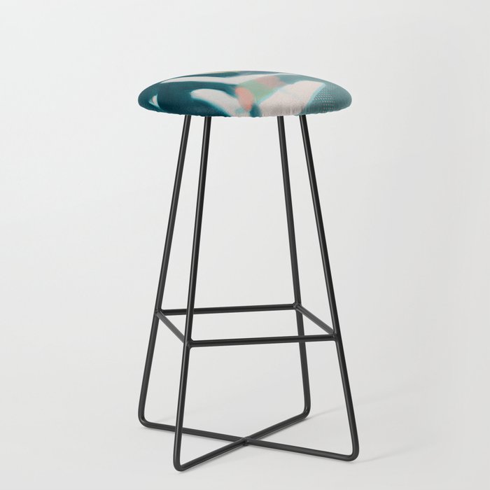 abstract pastel leaves 2 Stool Gallery Image 1