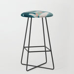 abstract pastel leaves 2 Stool Gallery Image 1