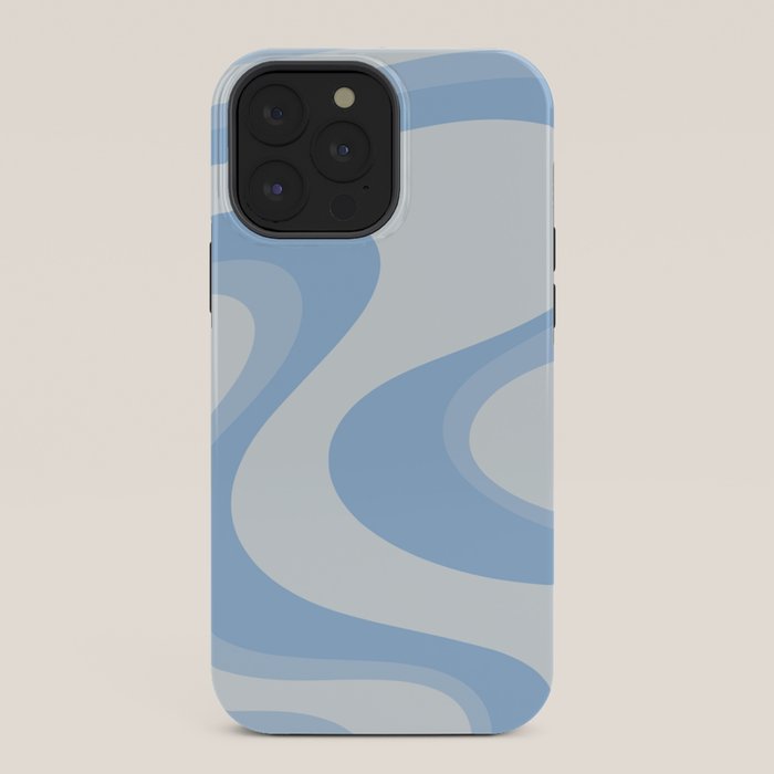 Retro Swirls Powder Blue Abstract Pattern iPhone Case Gallery Image 36