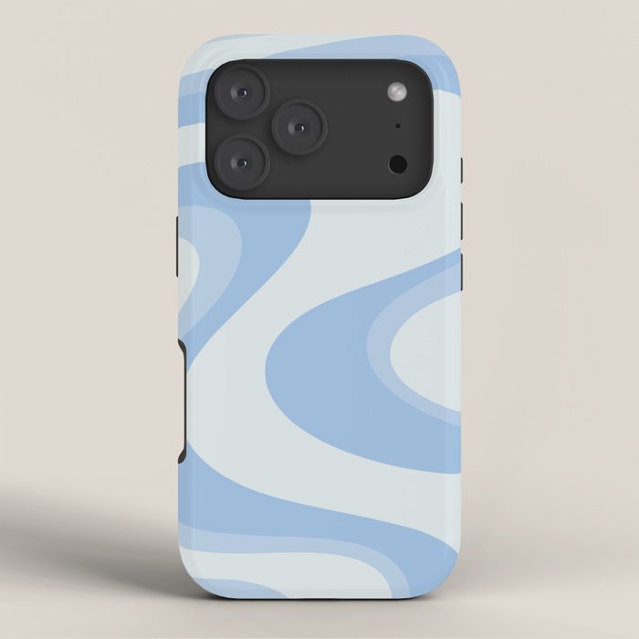 Retro Swirls Powder Blue Abstract Pattern iPhone Case Gallery Image 3