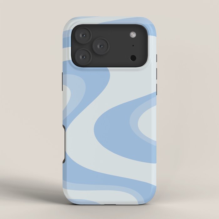 Retro Swirls Powder Blue Abstract Pattern iPhone Case Gallery Image 4