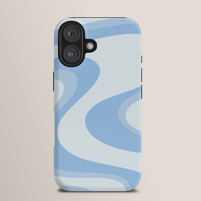 Retro Swirls Powder Blue Abstract Pattern iPhone Case Gallery Image 13