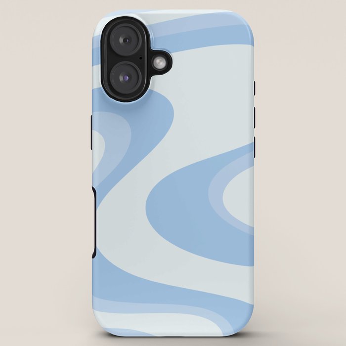Retro Swirls Powder Blue Abstract Pattern iPhone Case Gallery Image 5