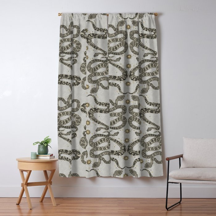 celestial snakes silver Window Curtain Gallery Image 5