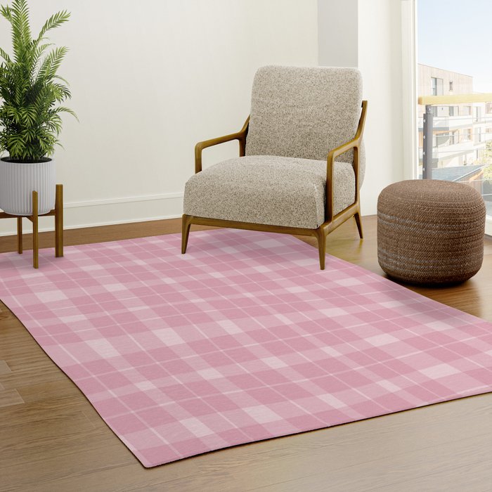 Wavy Plaid Pink Rug Gallery Image 3