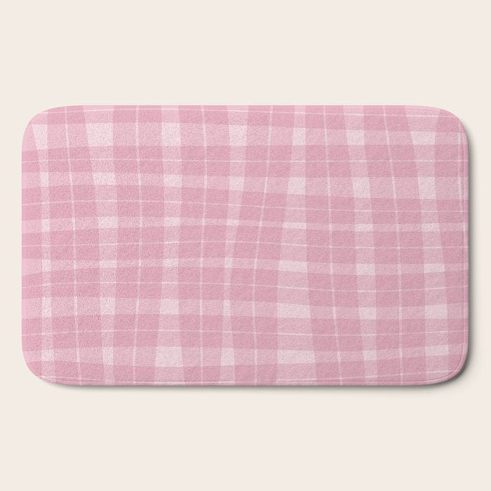 Wavy Plaid Pink Bath Mat Gallery Image 2